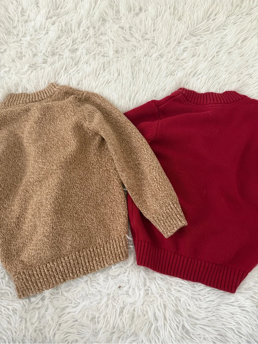 Carter's 5T Boys 100% Cotton Sweater Bundle Red Brown Shawl Collar